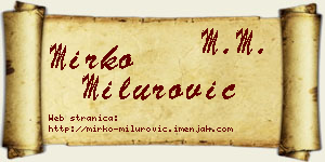 Mirko Milurović vizit kartica